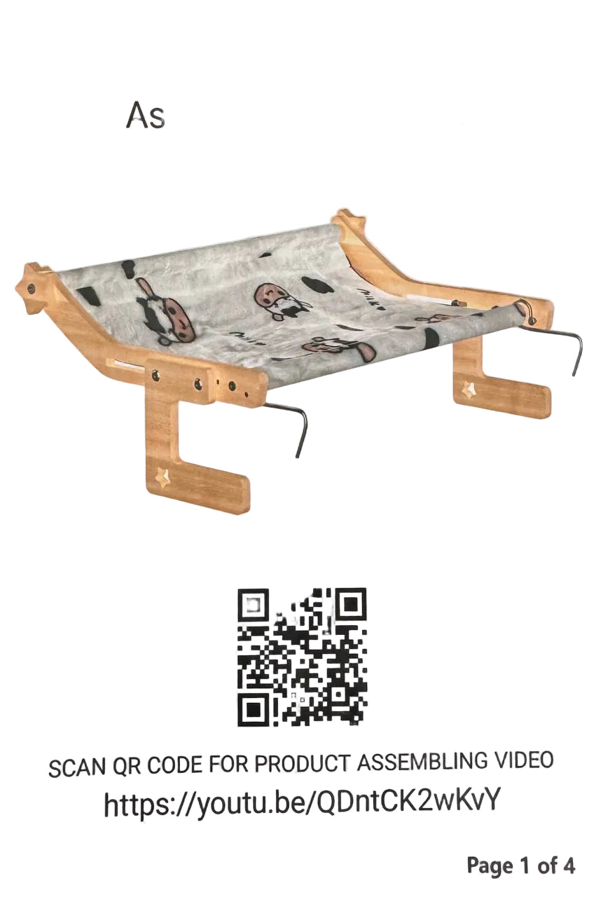 Marggo™ Bedside Cat Hammock – Elevated Cozy Lounger